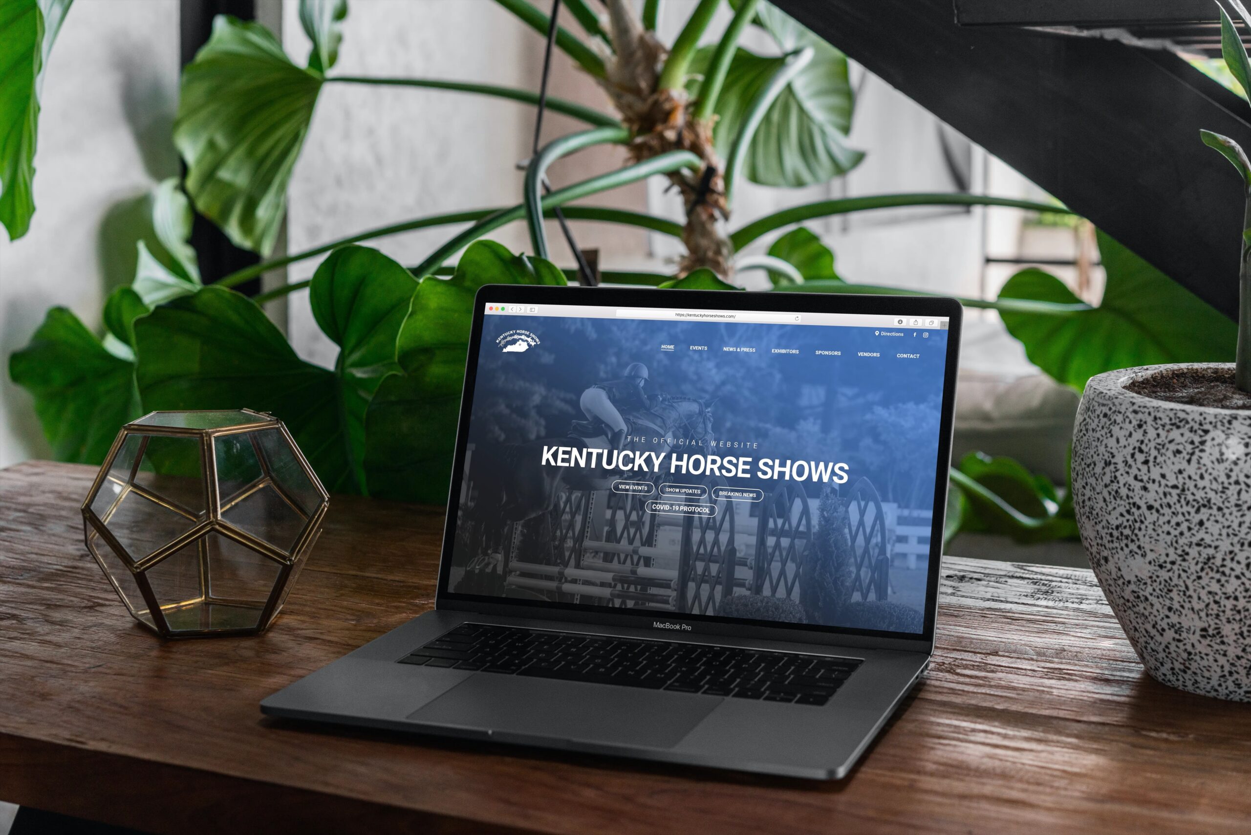 kentucky horse shows website mockup - laptop 2