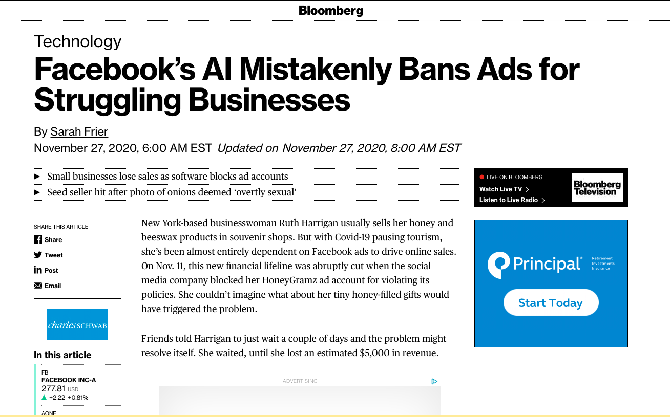 facebook ads restricted and banned AI