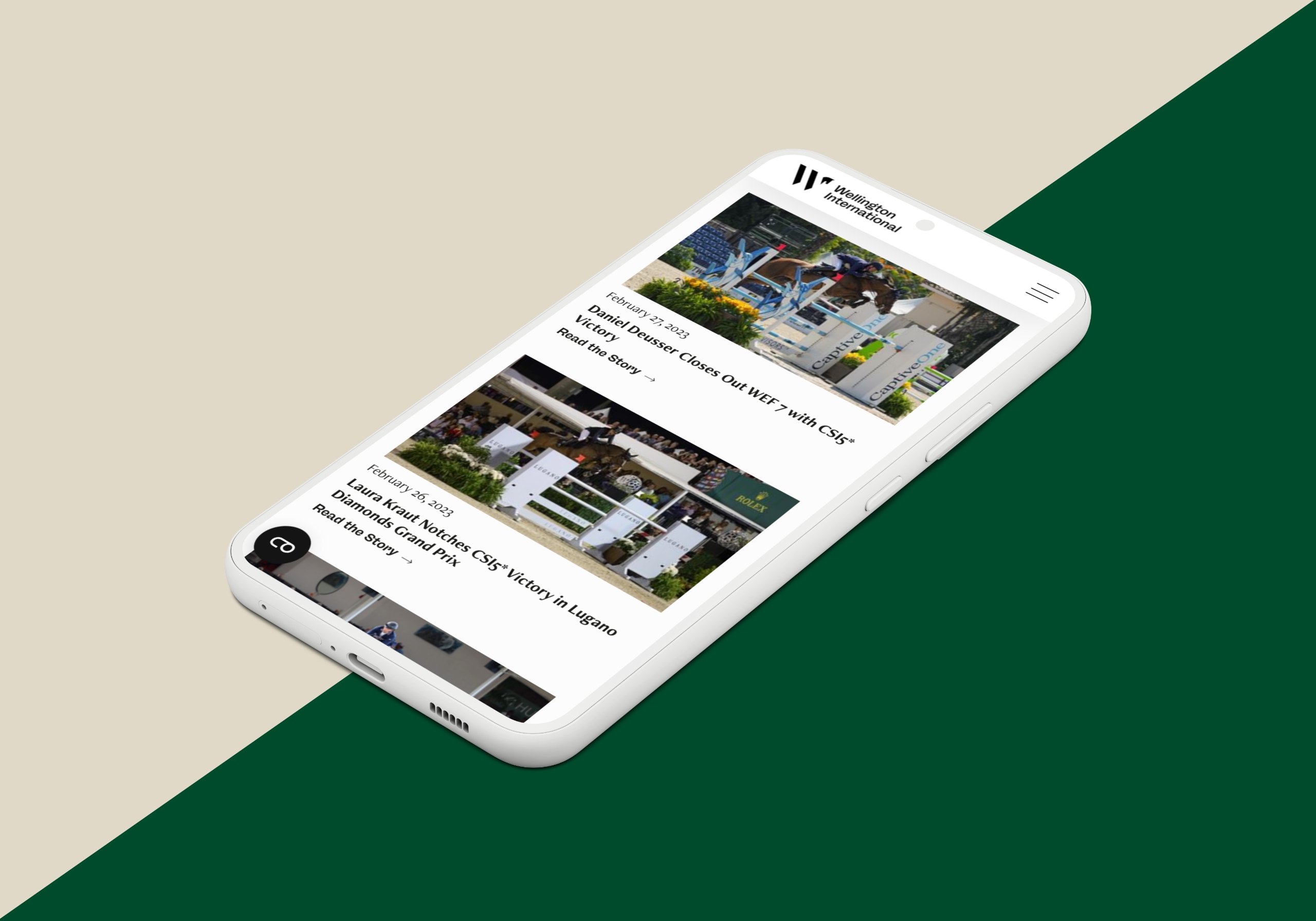 Wellington international mobile website display