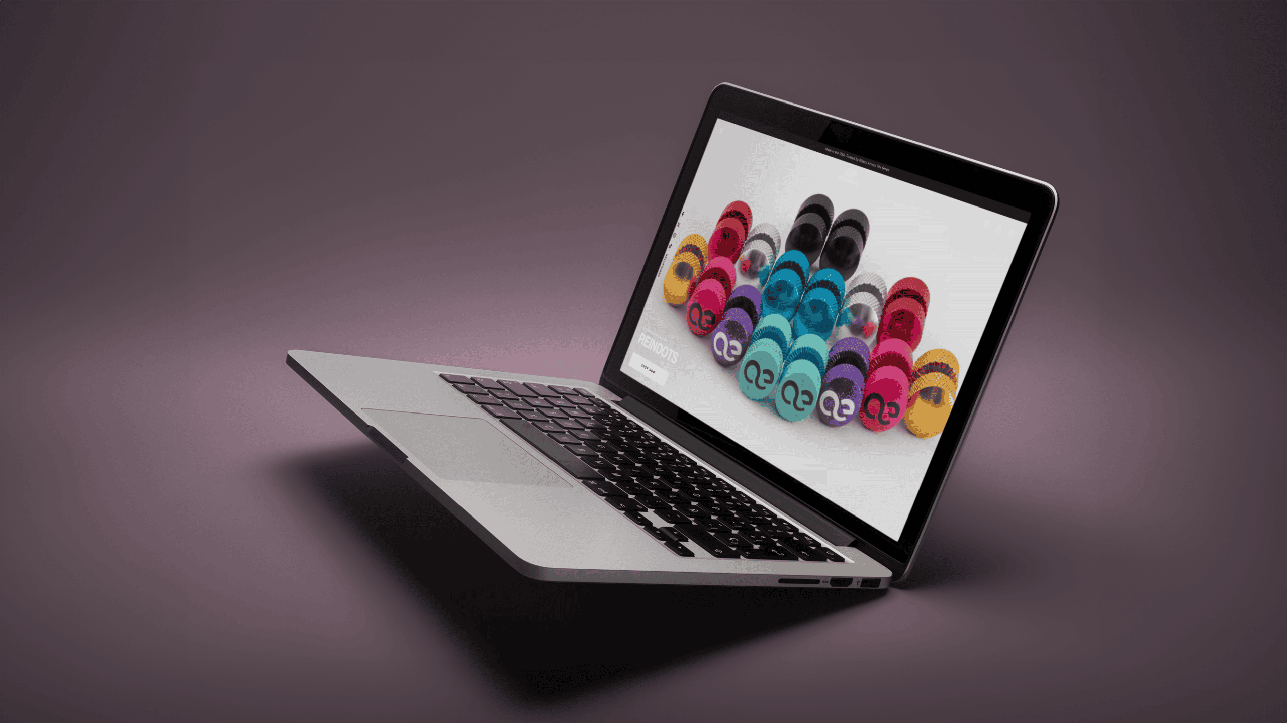 mockup featuring an angled macbook pro mockup balancing over a solid surface a20462