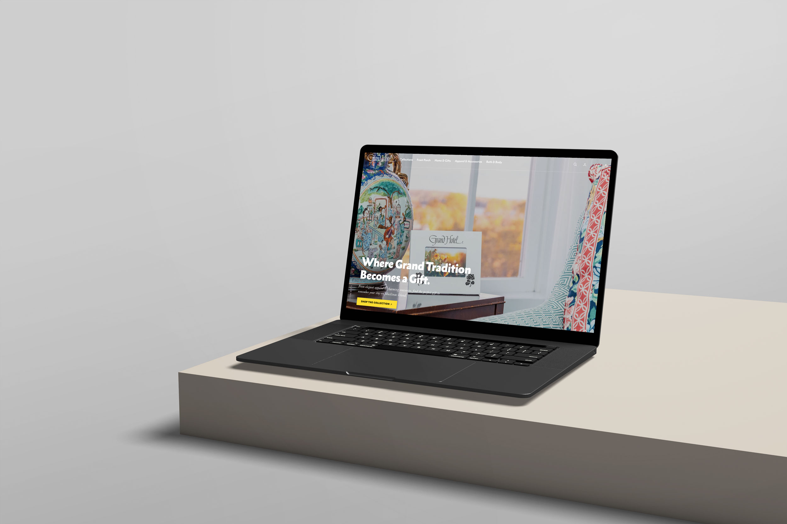 grand hotel wood website mockup