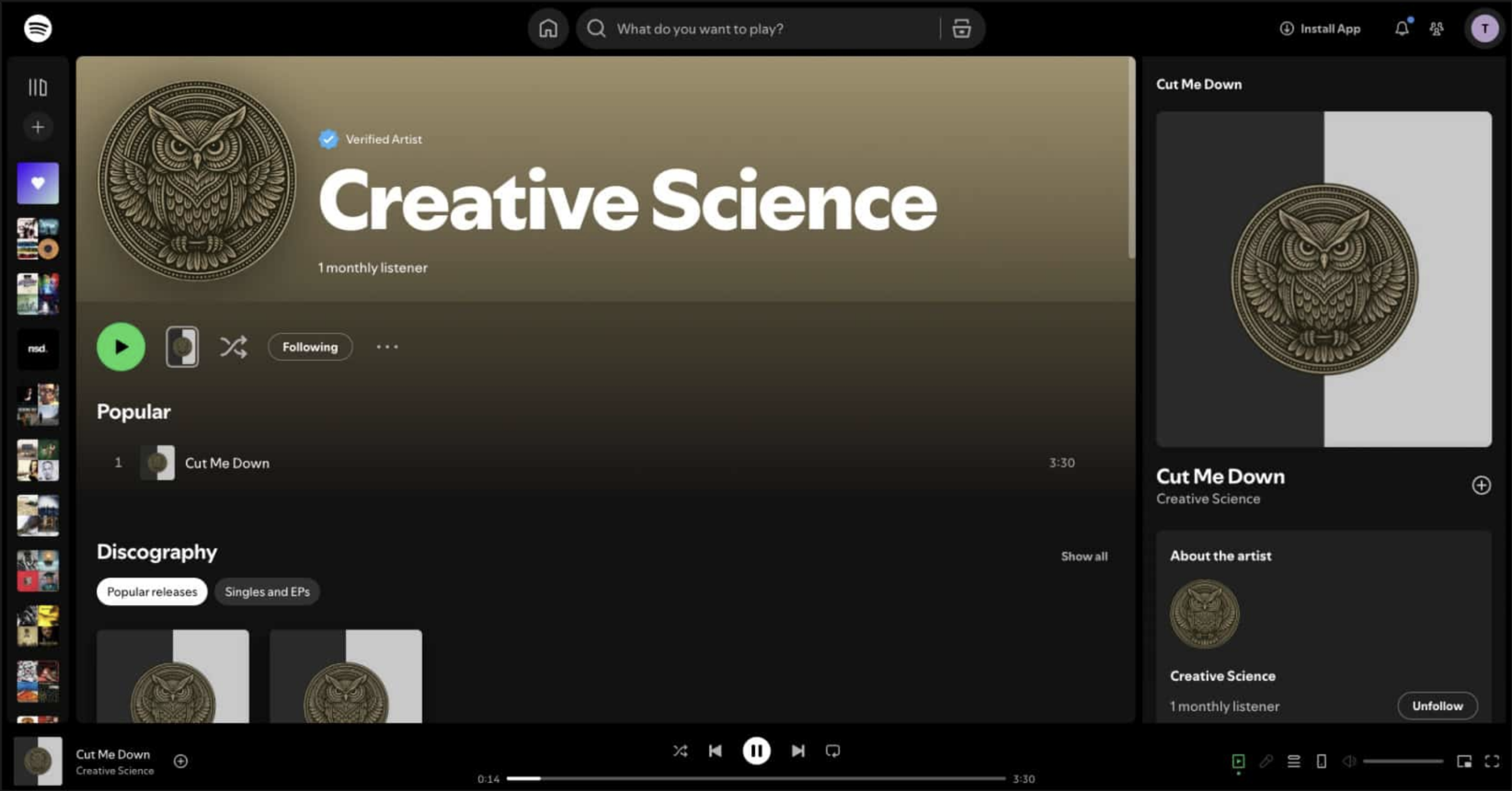 Creative Science music band logo marketing spotify