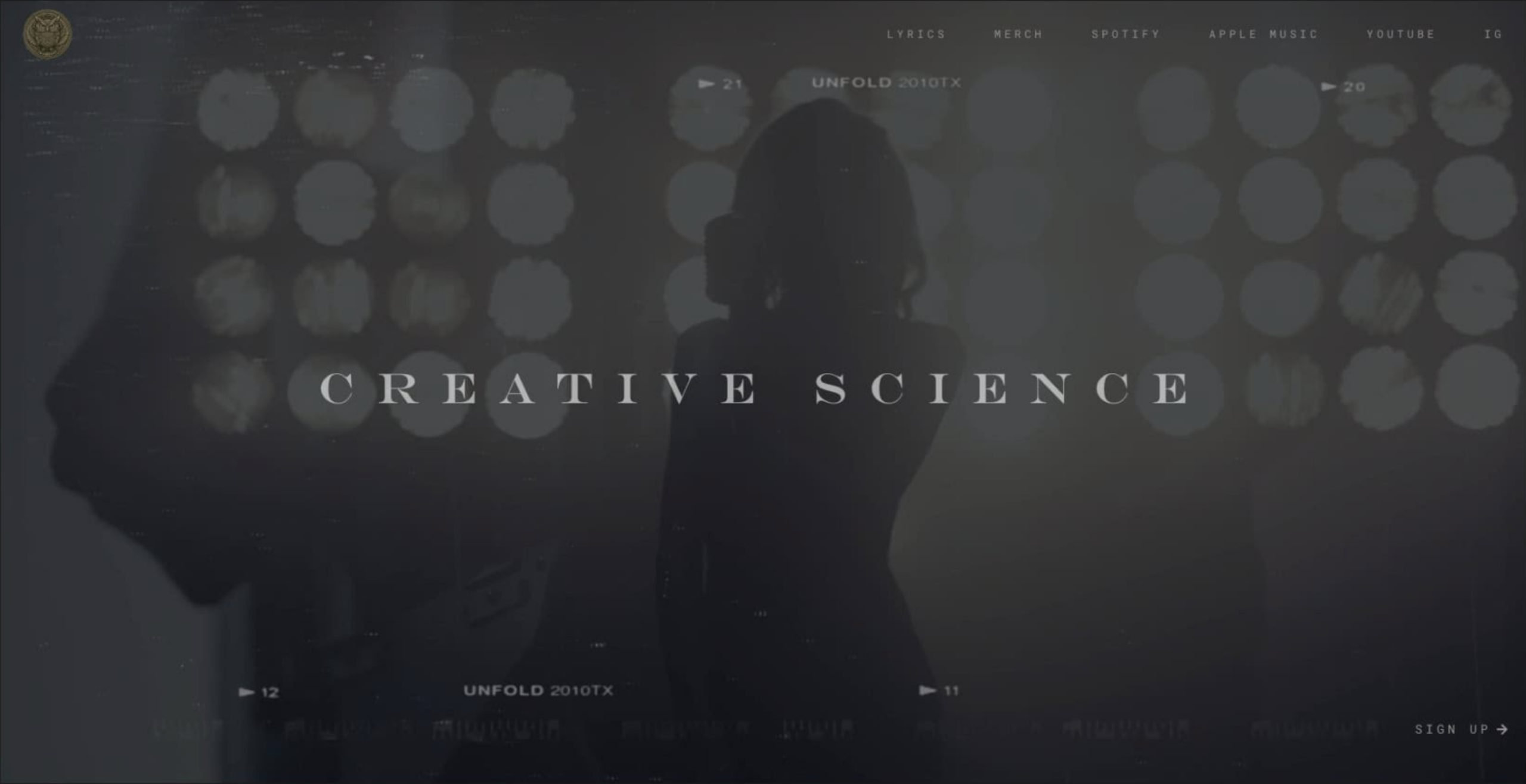 Creative Science music band website marketing
